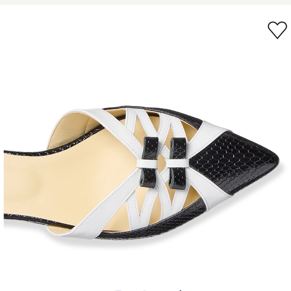 Sarah Flint Kim Mule in Black and White Embossed Calf - Picture 7 of 8